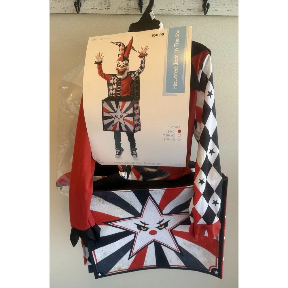 HAUNTED JACK IN THE BOX COSTUME UNISEX CHILD SMALL 4-6 NWT